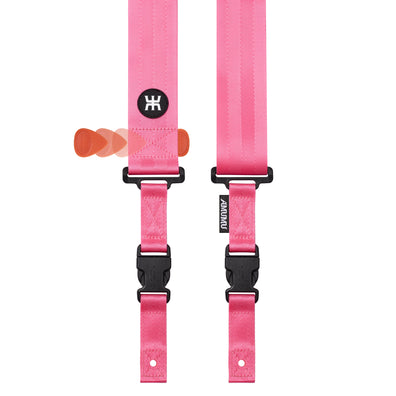 AMUMU® SNAPLOCK⢠Pro Pink Guitar Strap - Ultimate Security & Durability for Dynamic Performance SNPL-PRO-NY-PNK